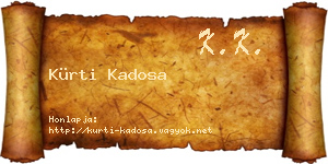 Kürti Kadosa névjegykártya